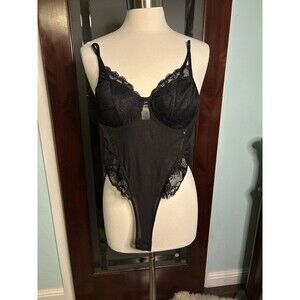 New SEXY Bozzolo Black Lace Thong Lingerie Teddy Size Small